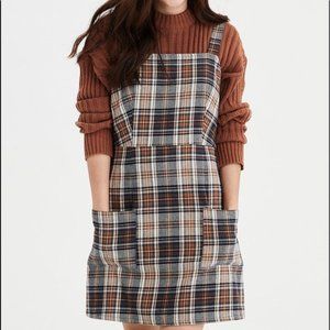 American Eagle plaid jumper dress L
